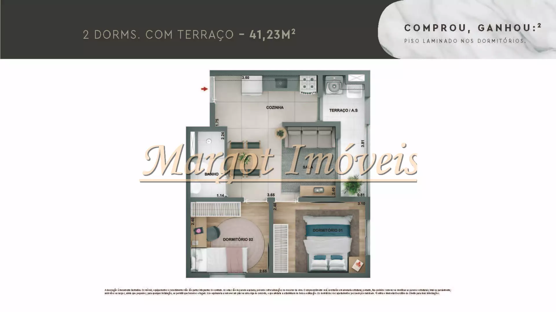 2 Dormitórios com Terraço